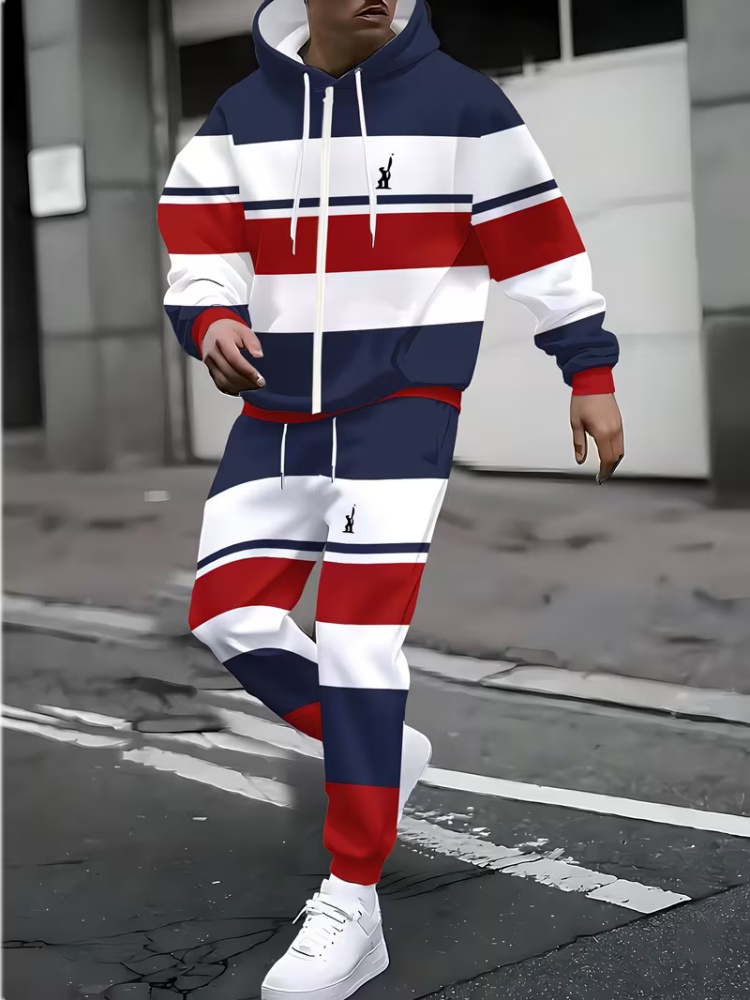3D Printing Office Setup - Men Zip Up Hoodie Tracksuit Set
