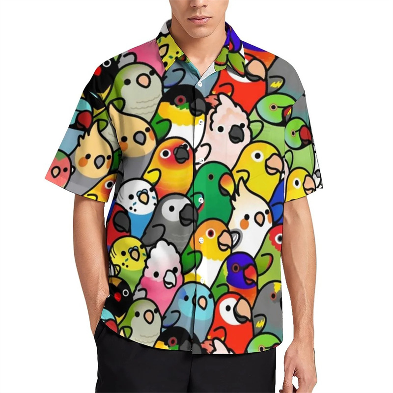 3D Printing Cancer - Birds Flamingo Parrot Hawaiian Shirts For