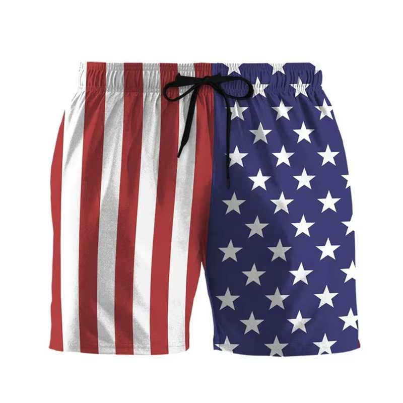 3D Printing Usa - Men's Beach Shorts USA Flag 3d