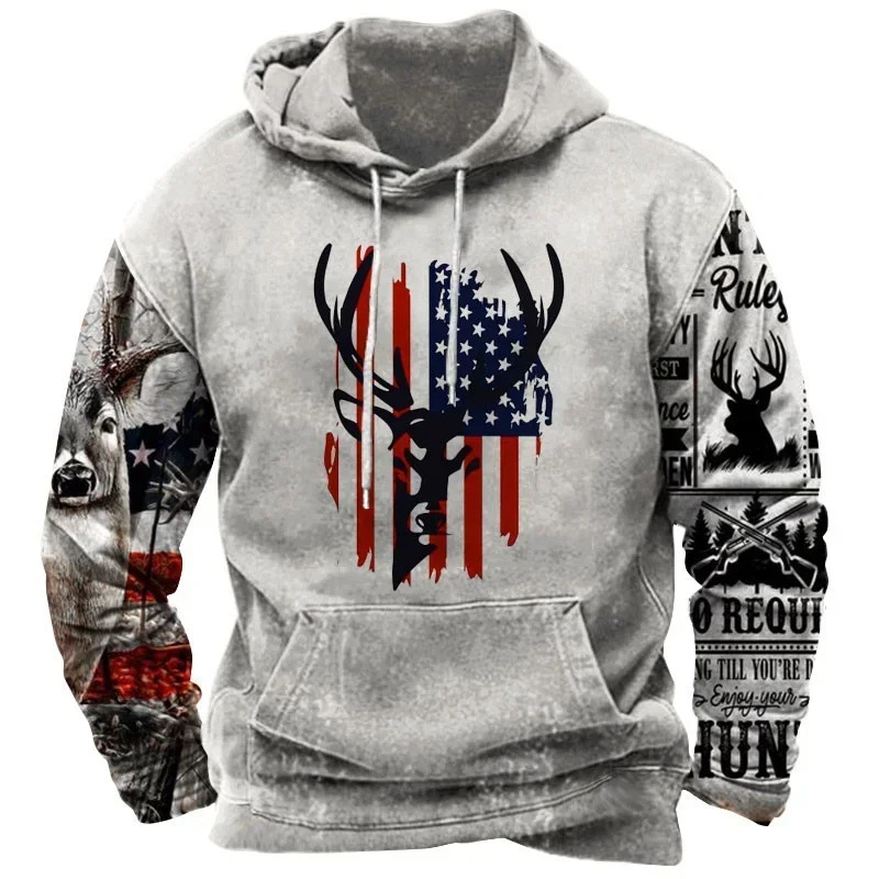 3D Printing Usa - 3D Printed Vintage Hoodies For Men