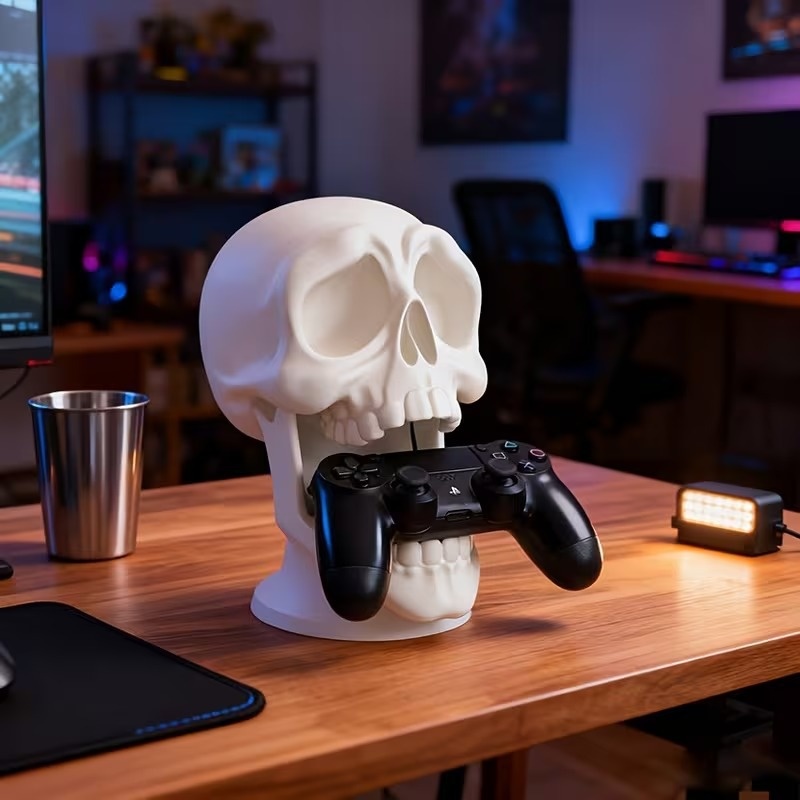 3D Printed Skull Headset Stand - đánh giá và giá 3D Printing Xbox Controller Holder