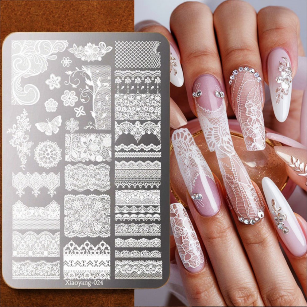 9*15cm 3D Lace Butterfly Nail  - đánh giá và giá 3D Printing Stainless Steel